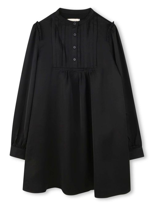 Pleat detail shirt dress - Black