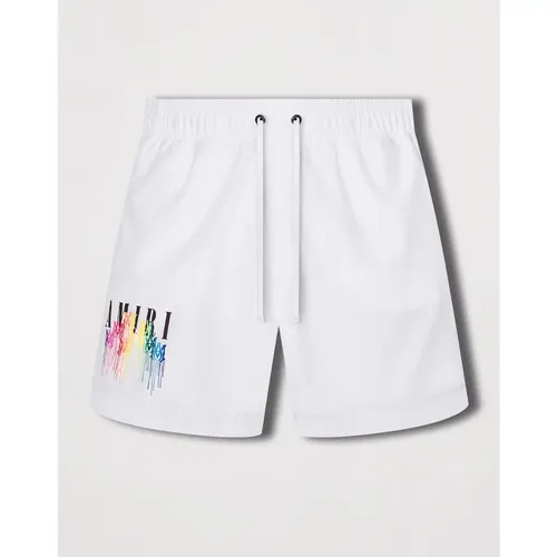 AMIRI MA DRIP SWIM SHORTS WHITE
