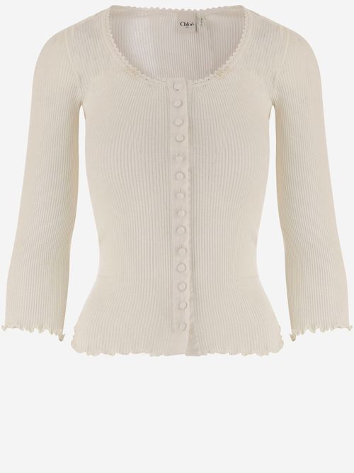 Fitted Cotton-Silk Jersey Shirt — Ivory
