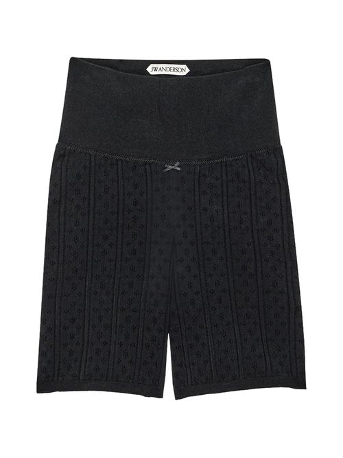 Perforated knit shorts