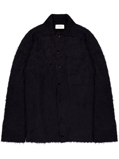 Spread-collar shirt - Black