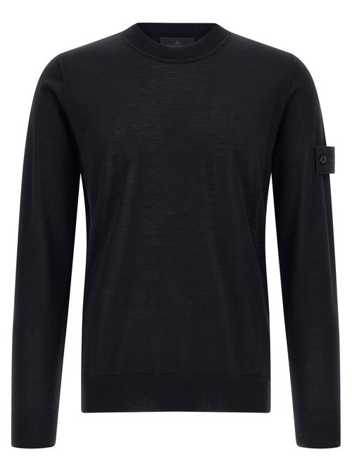 Virgin Wool Crew-Neck Sweater — Black