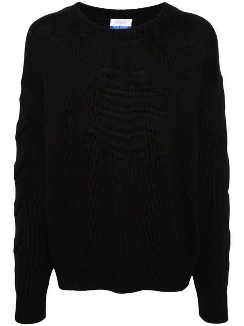 `3D Diag` Knit Crew-Neck Sweater