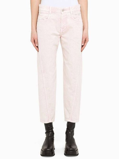 Faded cropped jeans - Pink