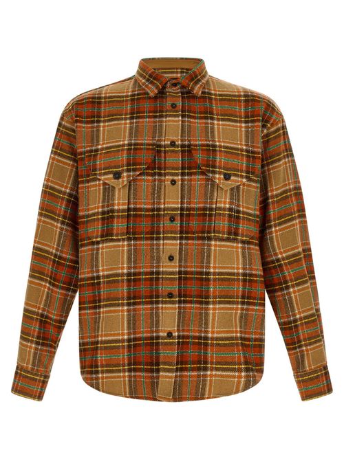 Orange Relaxed Plaid Shirt