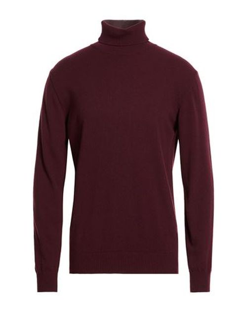 Man Turtleneck Burgundy Size XXL Merino Wool, Cashmere