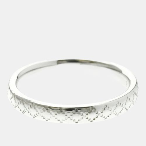 Gucci Diamantissima 18K White Gold No Stone Band Ring