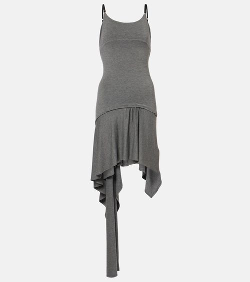 Asymmetric jersey minidress