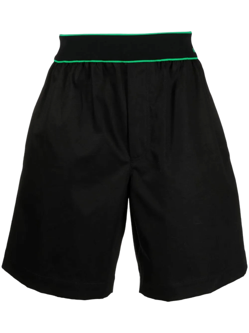 Logo Waistband Bermuda Shorts — Black