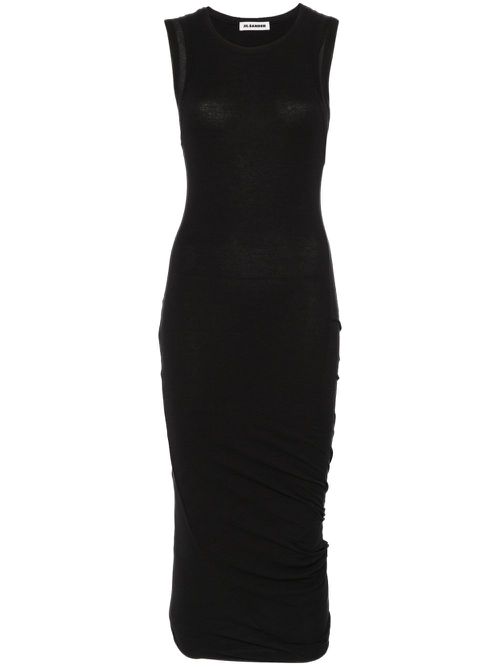 Cotton midi dress - Black
