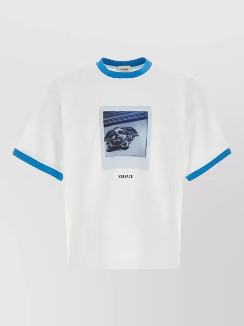 Versace - cotton crew neck t shirt graphic tri