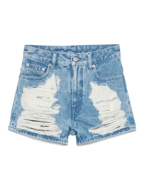 MM6 Maison Margiela ripped denim shorts - Blue