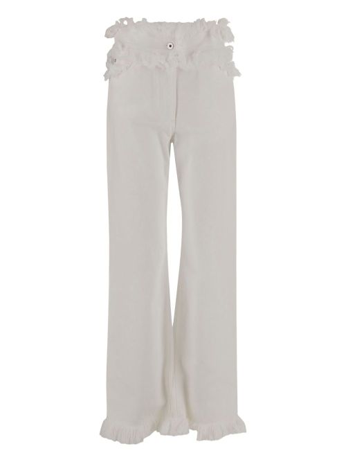 Ferragamo fringed jeans - White