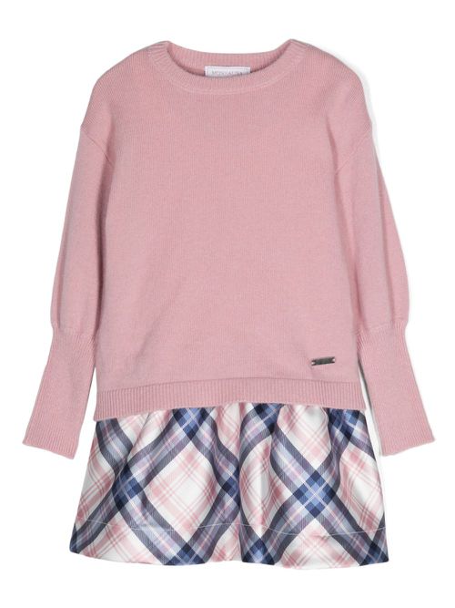 Flared knitted minidress - Pink