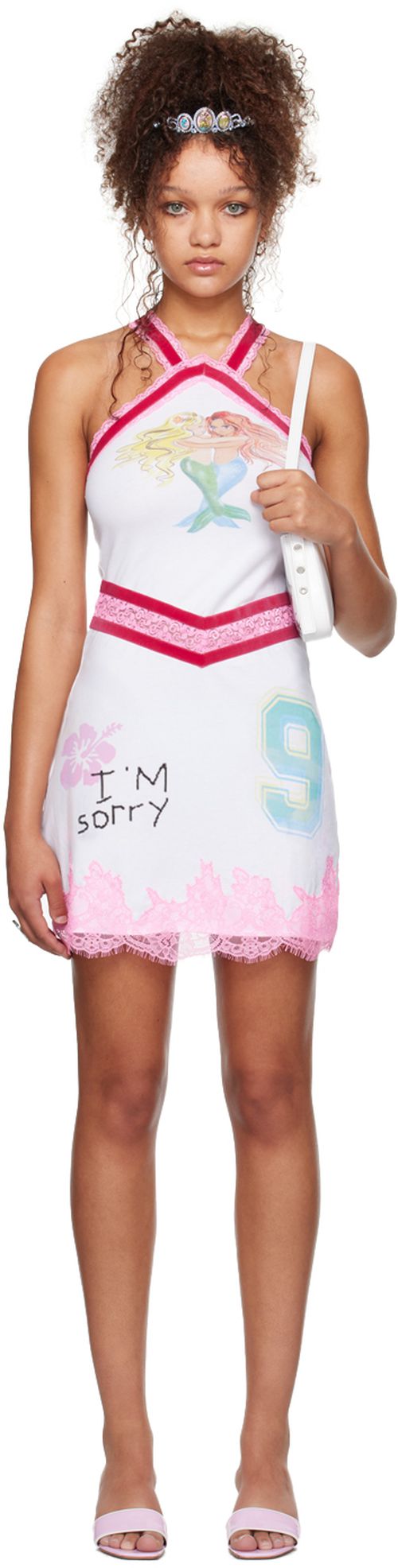 I'm Sorry by Petra Collins SSENSE Exclusive White Mimi Wade Edition Kitty Minky Minidress