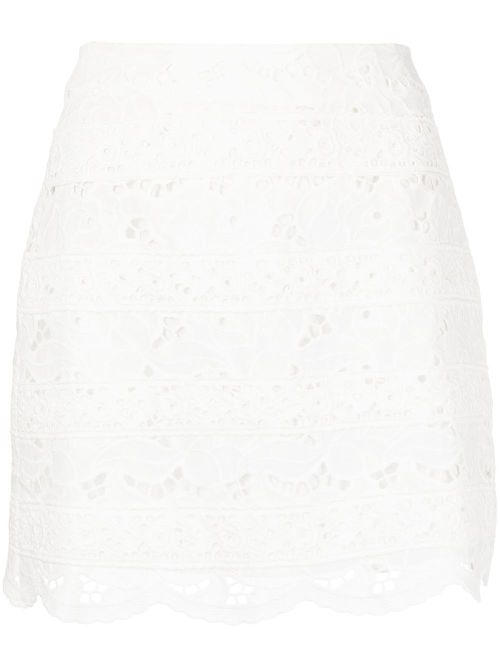 Broderie-anglaise mini skirt - White