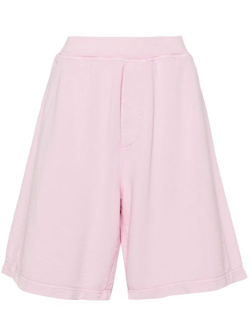 Rubberised-logo cotton shorts - Pink