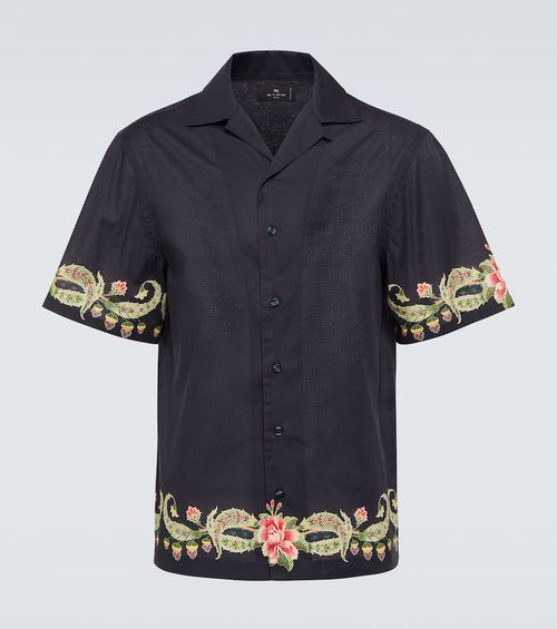 Floral cotton bowling shirt
