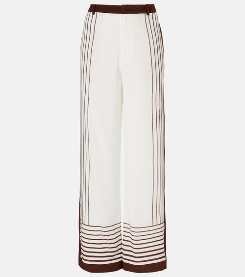Destino striped silk wide-leg pants