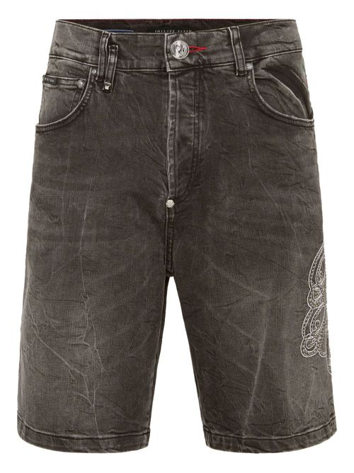 Philipp Plein knee-length denim shorts - Grey