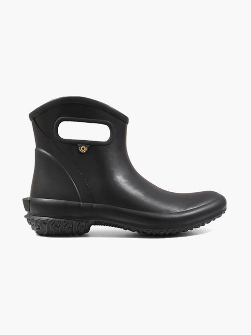 Bogs Boots Patch Ankle Boot Solid Women's Waterproof Slip On Boots Black