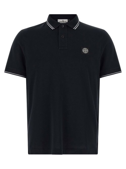 Logo-Embroidered Cotton Piqué Polo Shirt — Black