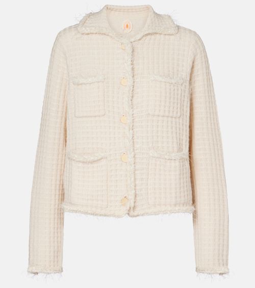 Distressed wool and cashmere cardigan
