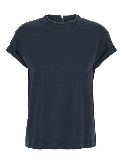 Rolled-sleeves T-shirt - Blue