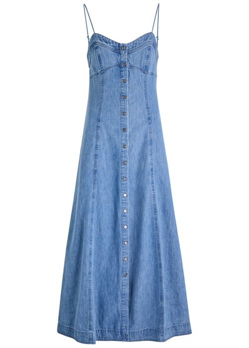white christmas dresses Medium Wash Mara Denim Bustier Dress main image 0