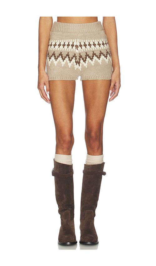 SEROYA Orly Shorts in Tan,Brown. L. Also in XS, S
