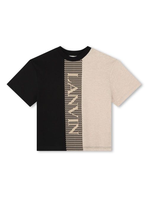 Curb-pattern crew-neck T-shirt - Black