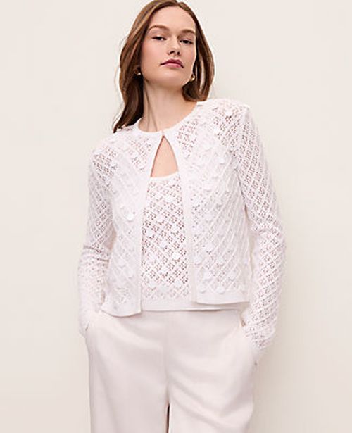 Ann Taylor Sequin Open Cardigan