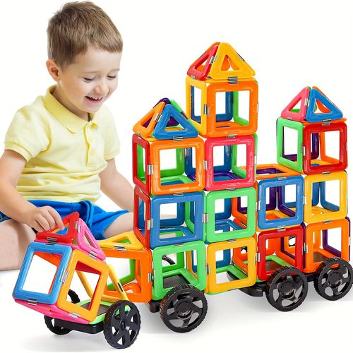 TEMU Magnetic Building Blocks, Magnetic Tiles 3 4 Years Old Boys And Girls' Magnetic Toys, Magnetic Construction Toys, Learning Toys, Children