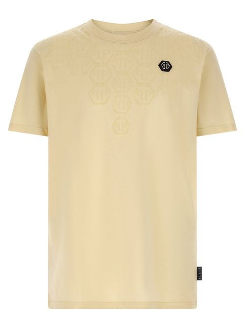 Logo-Embroidered Cotton T-shirt — Cream
