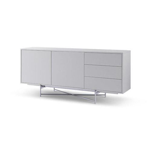 Adriana Large Buffet Sideboard White, Dark Chrome and White Veneer