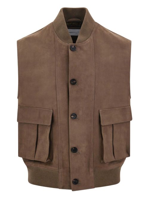 Ferragamo leather gilet - Brown