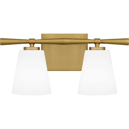Aged Brass Two Light Bath from the Brindley Collection