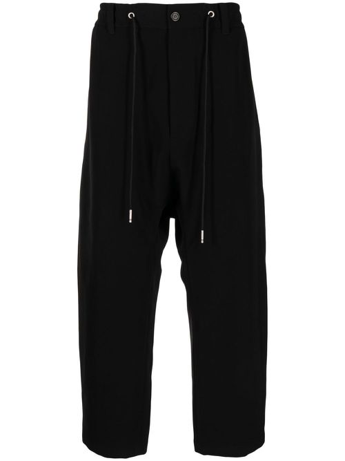Square drop-crotch trousers - Black