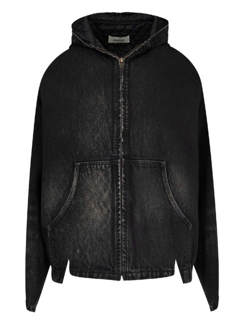Hooded denim jacket - DESERTWASHBLACK
