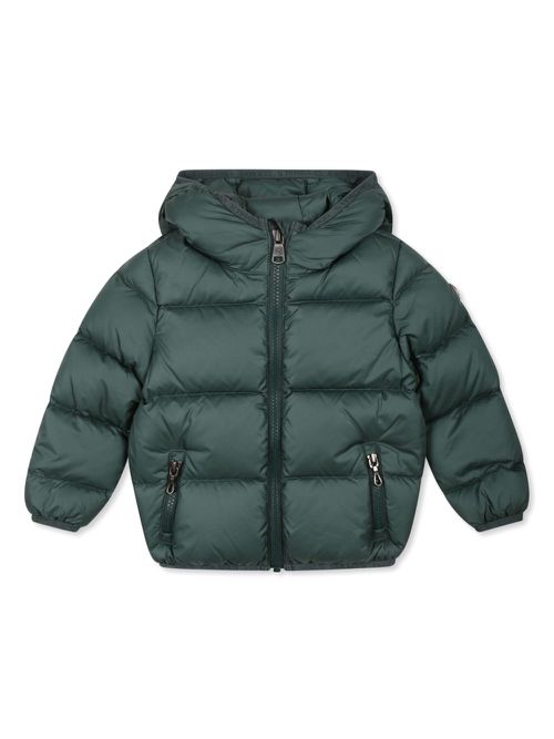 Logo-patch puffer jacket - Green