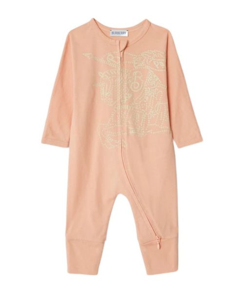 Logo-print cotton babygrow set