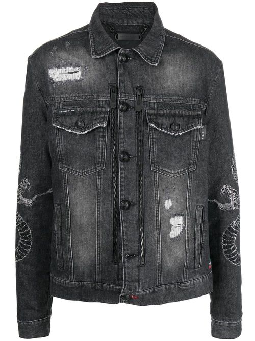 Snake denim jacket - Grey