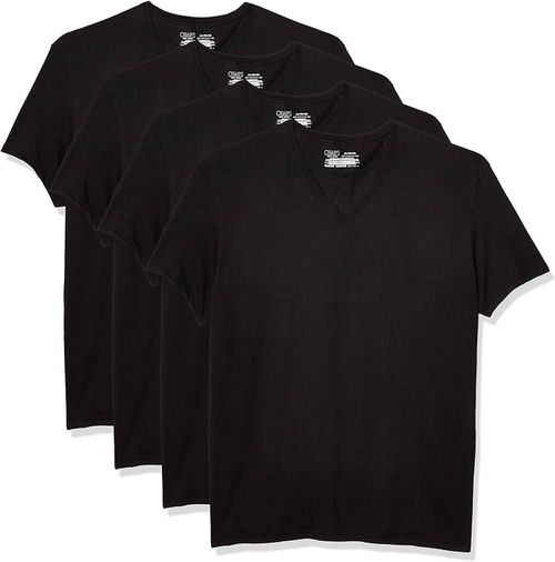 Men's 4-Pack Underwear V-Neck Shirt In Polo Black