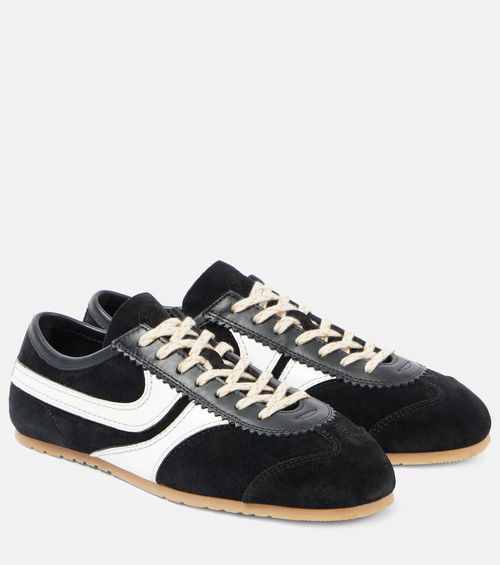 Leather and suede sneakers