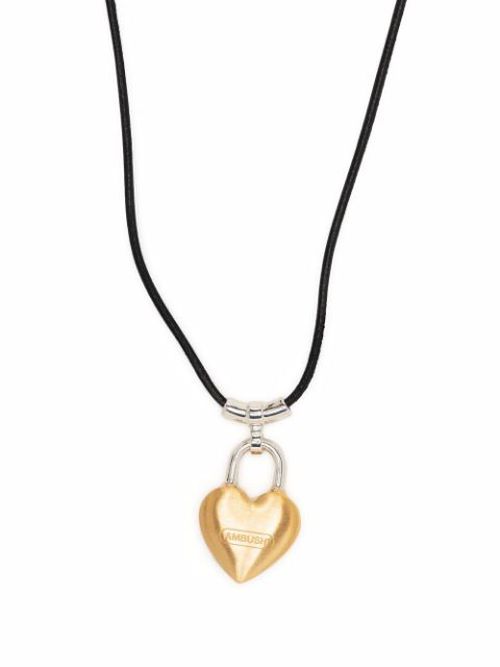 Heart padlock pendant necklace