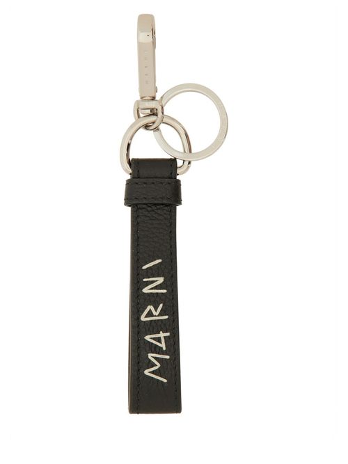 Leather Keyring with Mending Embroidery