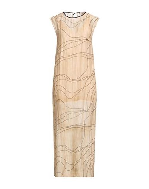 Woman Maxi dress Beige Size 4 Lyocell, Polyester