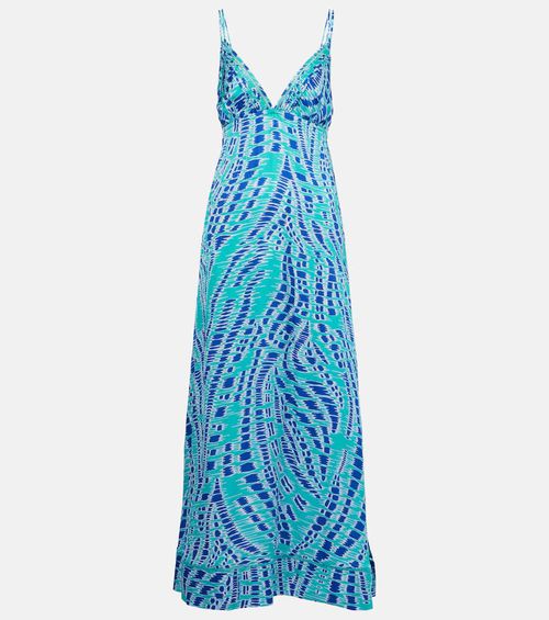 Cassandra printed satin slip dress