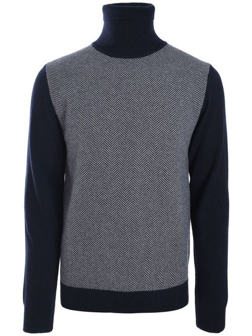 Roll-neck jumper - Blue