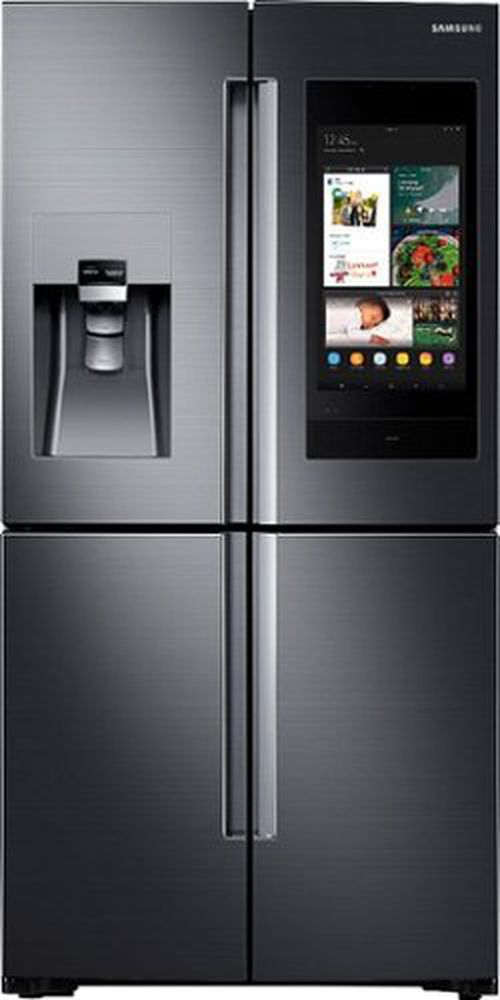 Family Hub 22 Cu. Ft. 4-Door Flex French Door Counter-Depth Fingerprint Resistant Refrigerator - Black Stainless Steel